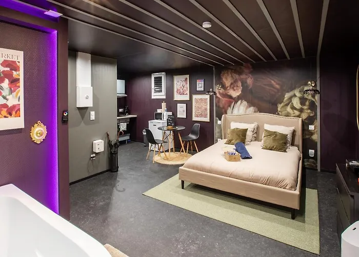 Deluxe Studio, Dark Floral, Jacuzzi, Parking Gratuit, Centre * Mulhouse